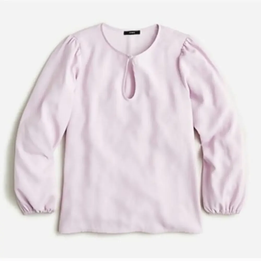 J. Crew Lavender Puff Sleeve Satin Back Crepe Blouse Top Tall Medium NWT